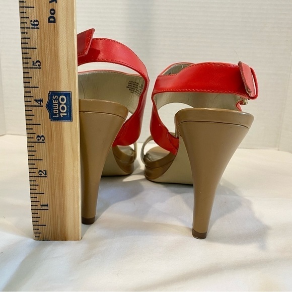 Anne Klein Terriko Slingback Pumps in Pink Coral and Cream Color Block Size 8M - Picture 12 of 12
